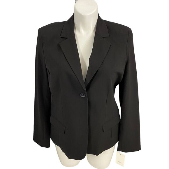 Charter Club Blazer Womens 16 Black Basic Capsule Minimalist Work Office Jacket - Picture 5 of 16